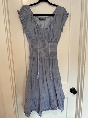 Light Blue Smocked Waist Summer Dress